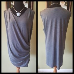 Gray Faux Wrap Top